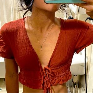 SHEIN Boho Wrap Crop Top XS